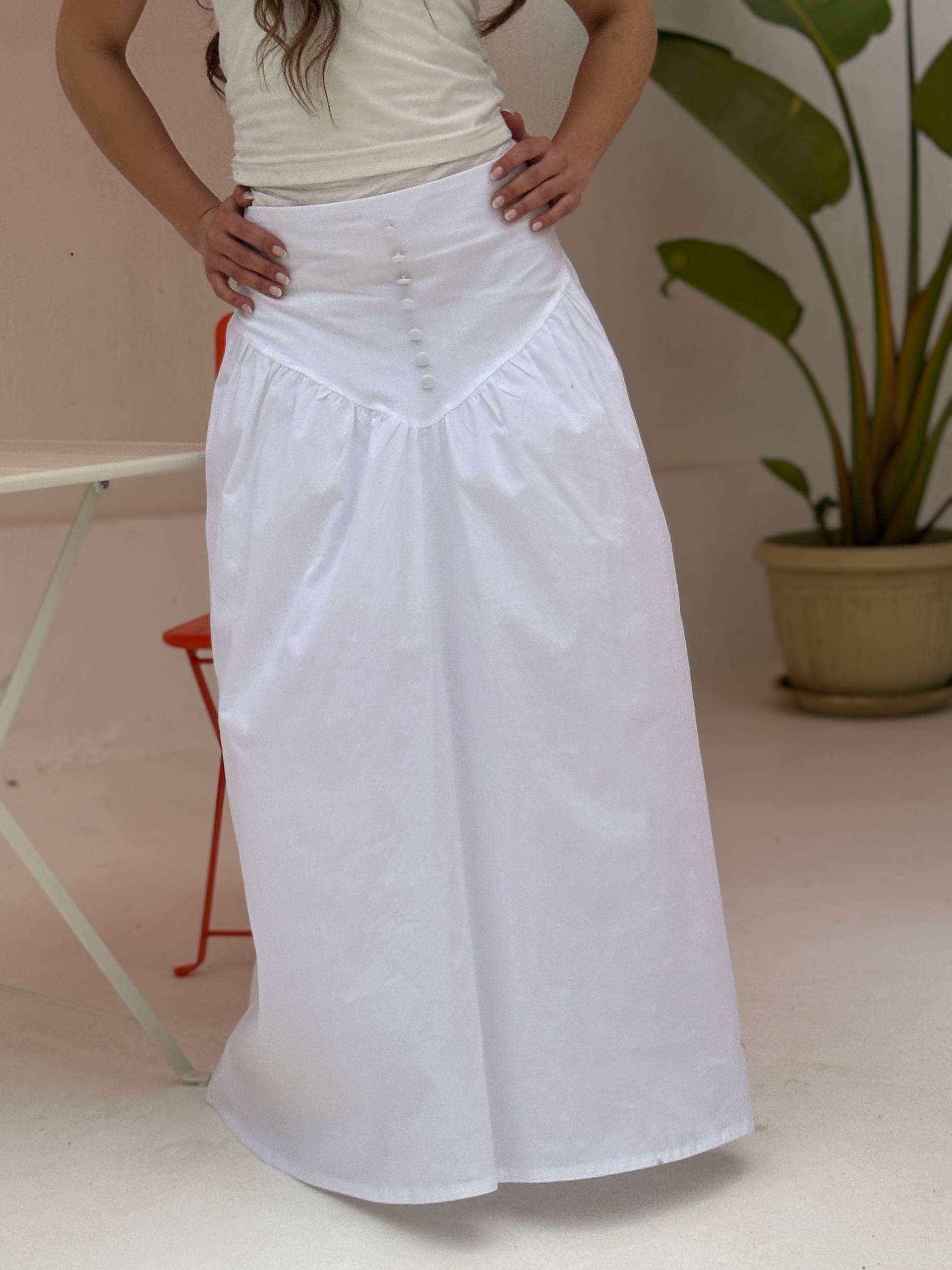 Button-Front Skirt