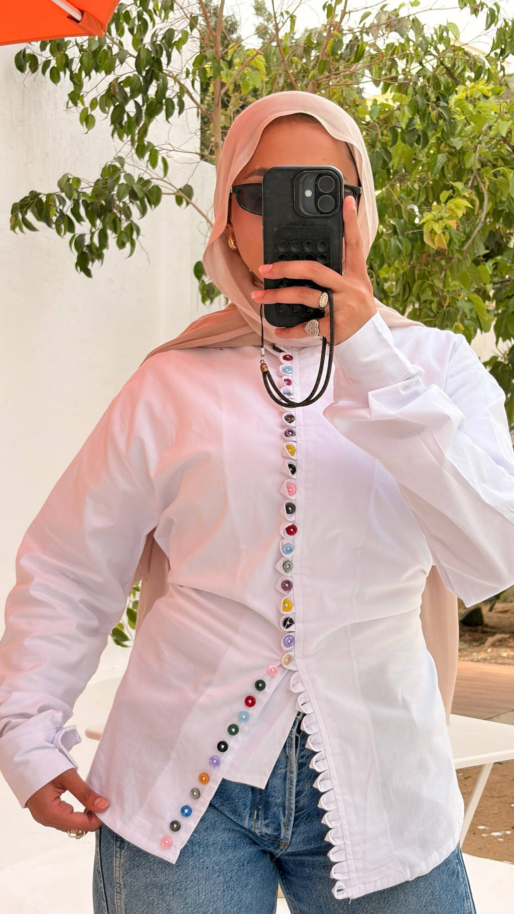 Shirt with Colorful Buttons