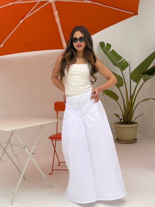 Button-Front Skirt