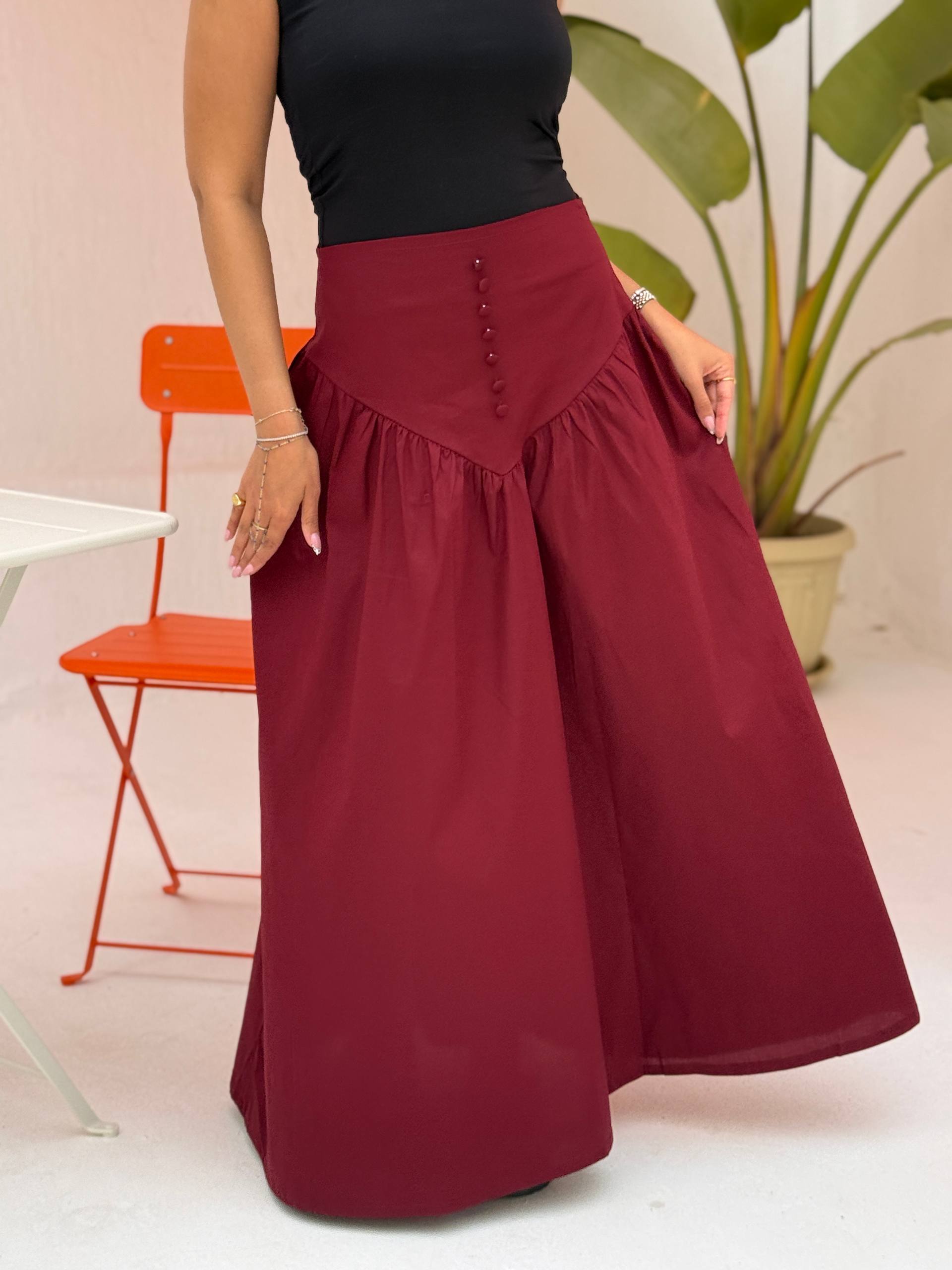 Button-Front Skirt