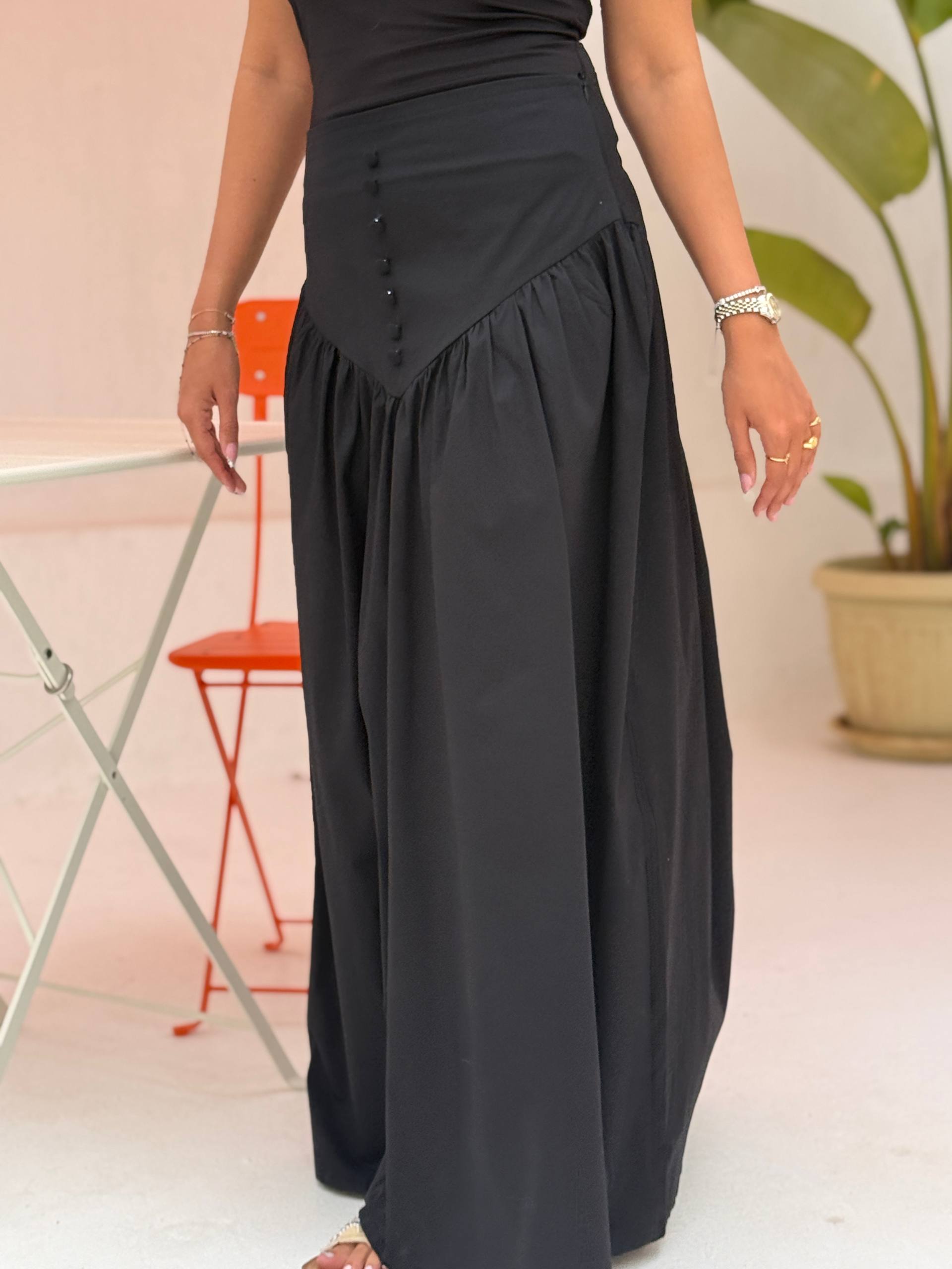 Button-Front Skirt